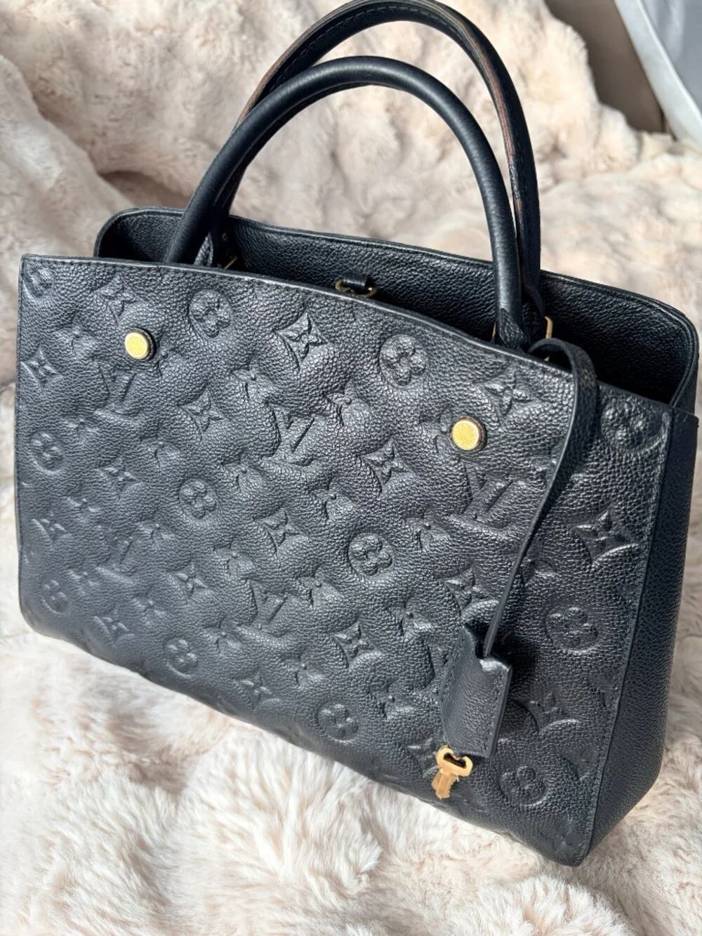Louis Vuitton Montaigne Handbag | LV Monogram Empreinte Leather MM